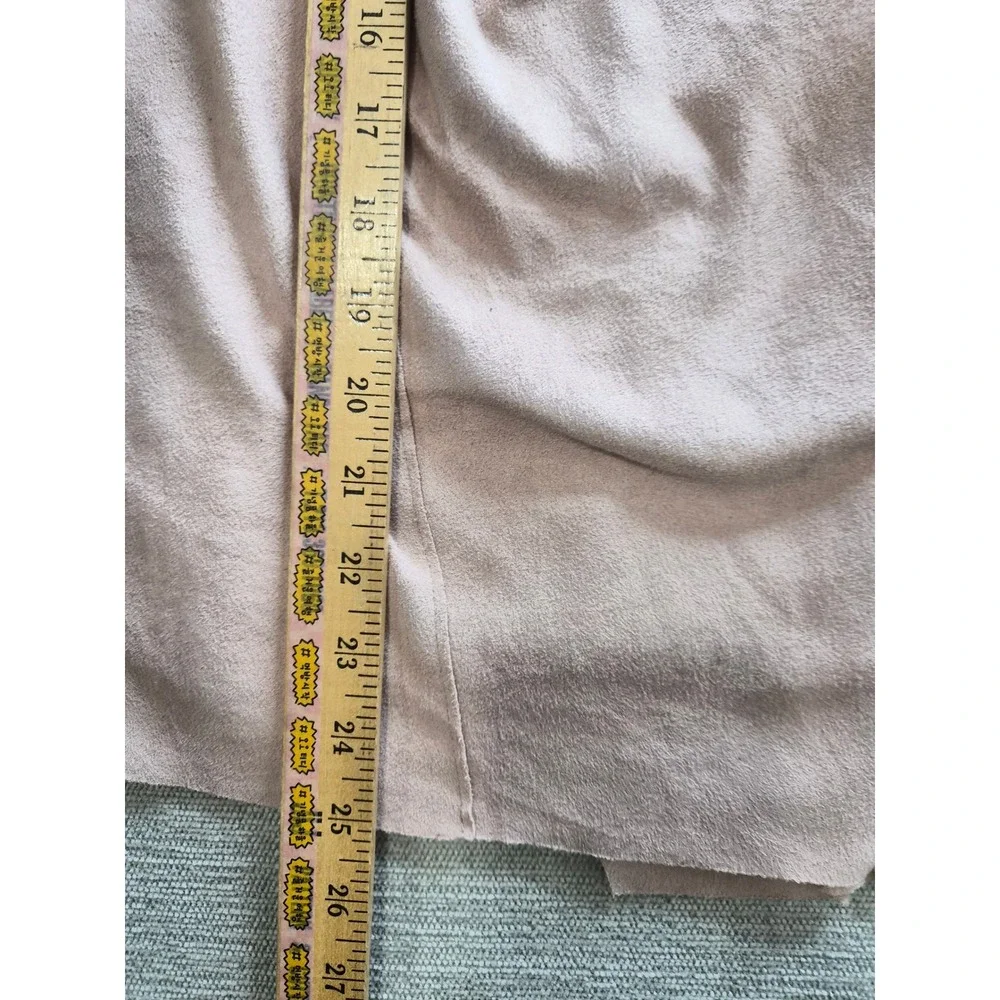 BlankNYC Asymmetrical Faux Suede Drape Front Jacket Womens 3X Pink Full Zip